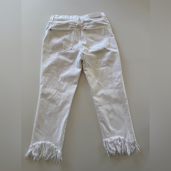 Mango-White Straight Leg Fringe Denim-Icon-Boho-Bohemian-Festival-Summer-6 - Picture 2 of 14